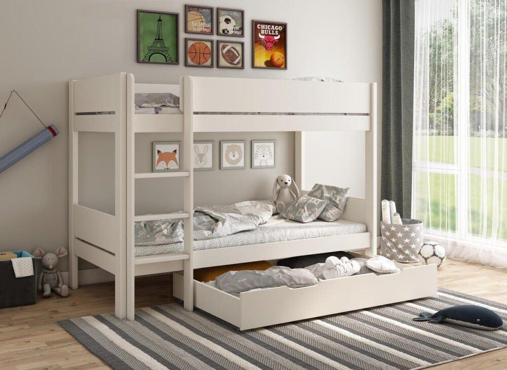Anderson Kids Wooden Bunk Bed with Drawer - open